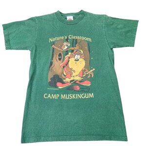Vintage Looney Tunes Taz Camp Muskingum Natures classroom T-Shirt Size Small